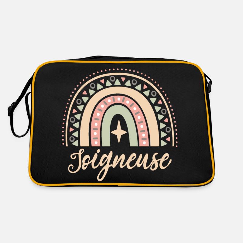 Cadeau Soigneuse. Boho Rainbow soigneuse. Sac Retro