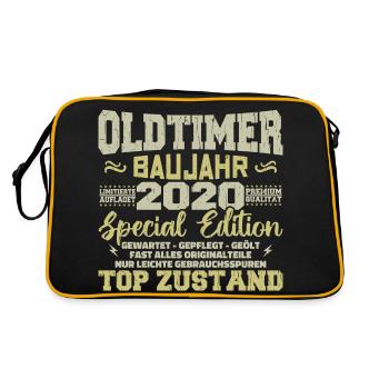 Jahrgang 2020 geboren Retro Geburtstag Vintage - Retro Tasche - Schwarz/Gold - Hinten