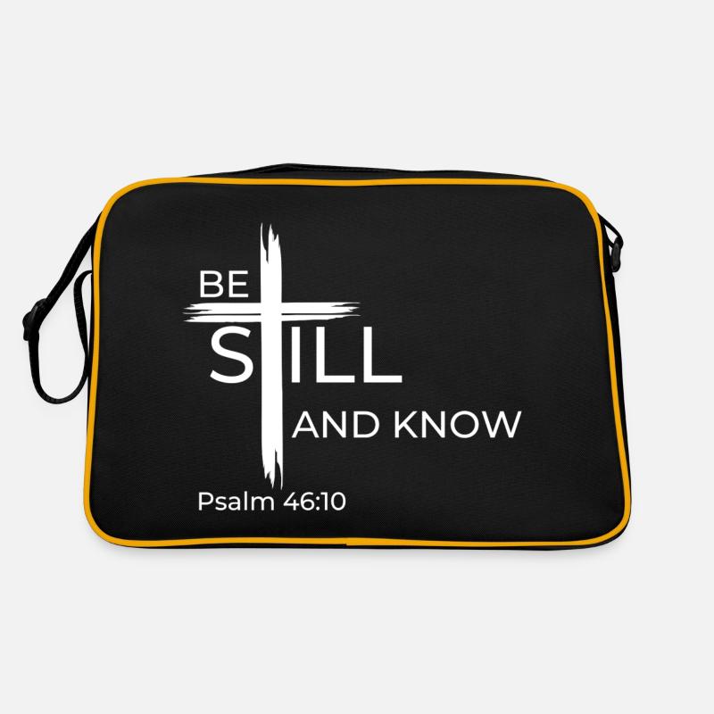 Seid still und wisst, dass ICH GOTT BIN - Psalm 46:10 Retro Tasche