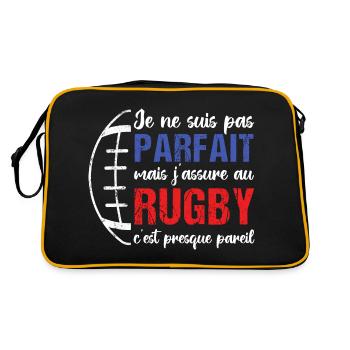 Je ne suis pas parfait mais j' assure au rugby - Sac Retro - noir/or - Dos