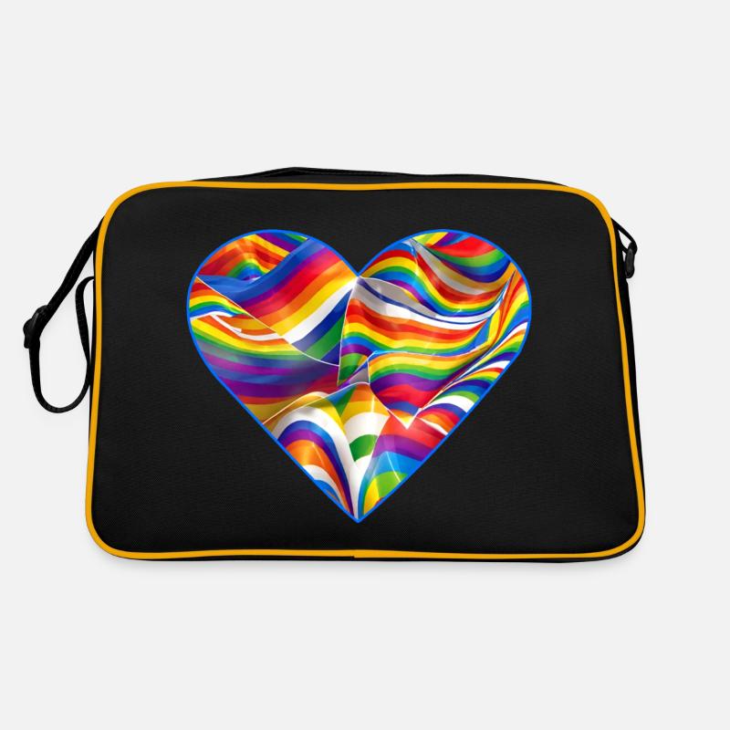 Mignon cœur arc-en-ciel Sac Retro