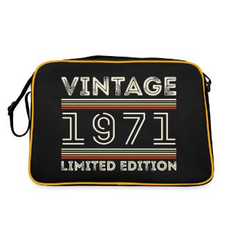 Jahrgang 1971 - Jahr 1971 Geburtstagsgeschenk 1971 - Retro Tasche - Schwarz/Gold - Hinten