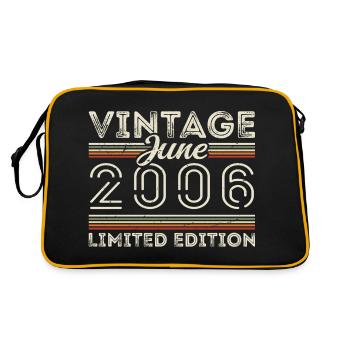 Juni 2006 Juni Geburtstagsgeschenk Juni 2006 - Retro Tasche - Schwarz/Gold - Hinten