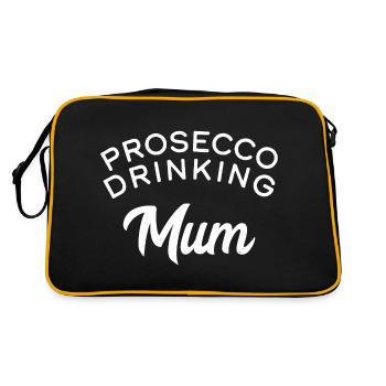Prosecco Drinking Mum - Retro Bag - black/gold - Back