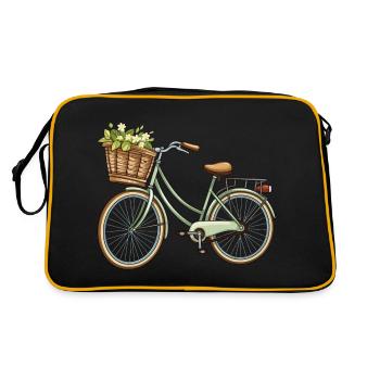 Vélo rétro avec fleurs Fahrrad mit Blumen - Sac Retro - noir/or - Dos