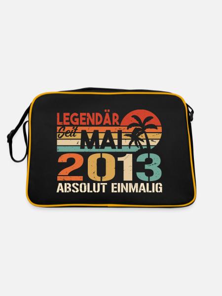 Legendär seit Mai 2013 - Geburtstag im Mai 2013 - Retro Tasche - Schwarz/Gold - Hinten