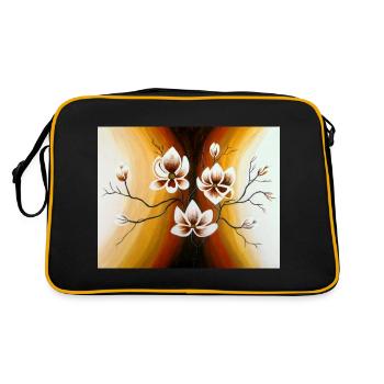Magnolias - Acrylique - Sac Retro - noir/or - Dos