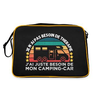 Camping-car thérapie humour camping cadeau vintage - Sac Retro - noir/or - Dos