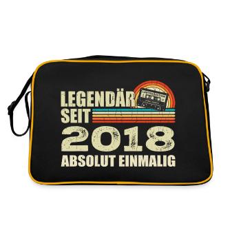 Legendär Seit 2018 - Absolut Einmalig - Retro Tasche - Schwarz/Gold - Hinten