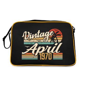 April 1970 Geburtstag Vintage Geschenkidee aus den 1970er Jahren - Retro Tasche - Schwarz/Gold - Hinten