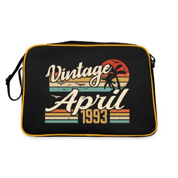 April 1993 Geburtstag Vintage Geschenkidee 1993 - Retro Tasche - Schwarz/Gold - Hinten