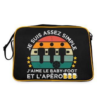 J' aime le baby-foot et l' apéro cadeau vintage - Sac Retro - noir/or - Dos