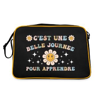 Une belle journée pour apprendre cadeau maîtresse - Sac Retro - noir/or - Dos