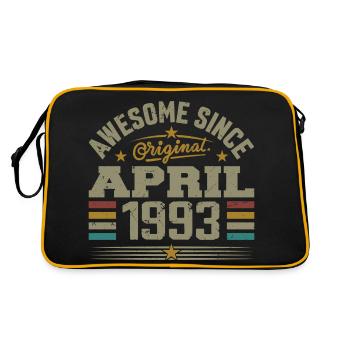 April 1993 Geburtstag Vintage Geschenkidee 1993 - Retro Tasche - Schwarz/Gold - Hinten