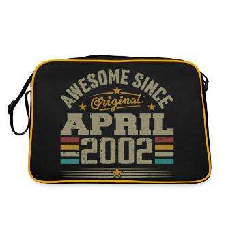 April 2002 Geburtstag Vintage Geschenkidee 2002 - Retro Tasche - Schwarz/Gold - Hinten