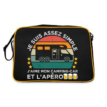 J' aime mon camping-car et l' apéro humour camping - Sac Retro - noir/or - Dos