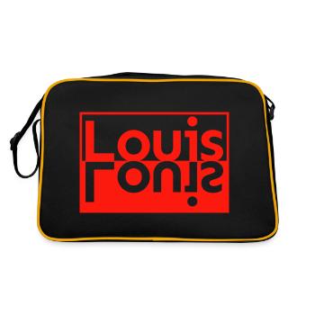 Texte Miroir Nom Prénom Louis - Sac Retro - noir/or - Dos