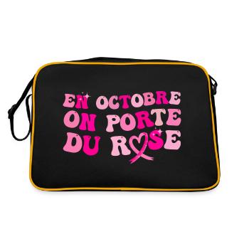 Octobre rose solidarité cancer du sein cadeau - Sac Retro - noir/or - Dos