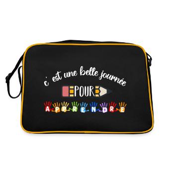 Une belle journée pour apprendre cadeau maîtresse - Sac Retro - noir/or - Dos