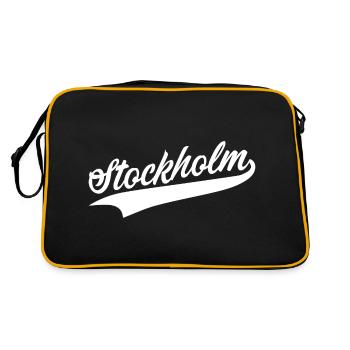 Stockholm - Retro Tasche - Schwarz/Gold - Hinten