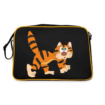 Funny cat - Retro Bag - black/gold - Back