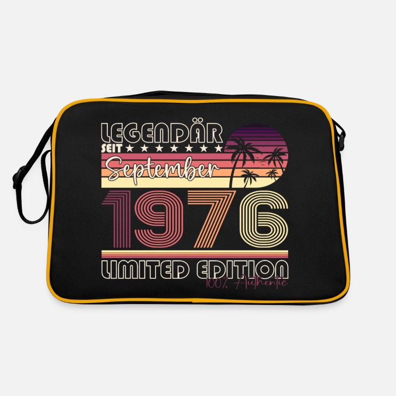 Legendär September 1976 46. Geburtstag Geschenk - Retro Tasche - Schwarz/Gold