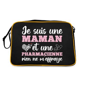 Je suis maman et pharmacienne cadeau fête des mère - Sac Retro - noir/or - Dos