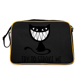 "essayer de me caresser" chat - Sac Retro - noir/or - Dos