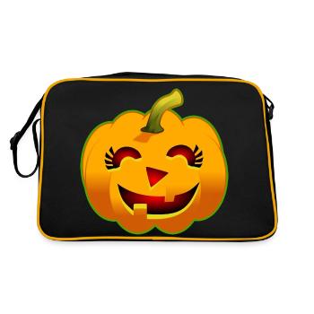 Citrouille d'Halloween – Sourire - Sac Retro - noir/or - Dos