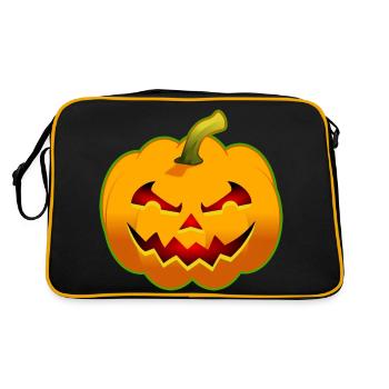 Citrouille d'Halloween – Effrayante - Sac Retro - noir/or - Dos