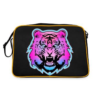 Colorful tiger - 1 - Retro Bag - black/gold - Back