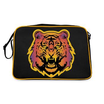Colorful tiger - 2 - Retro Bag - black/gold - Back
