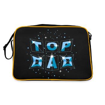 top dad dynamic blue - Retro Tasche - Schwarz/Gold - Hinten