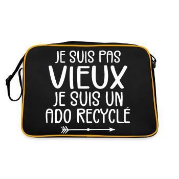Je Suis Pas Vieux Je Suis Un Ado Recyclé - Sac Retro - noir/or - Dos