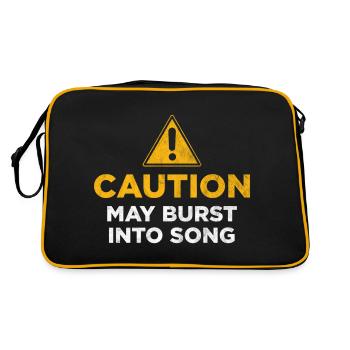 Caution may burst into song - Retro Bag - black/gold - Back