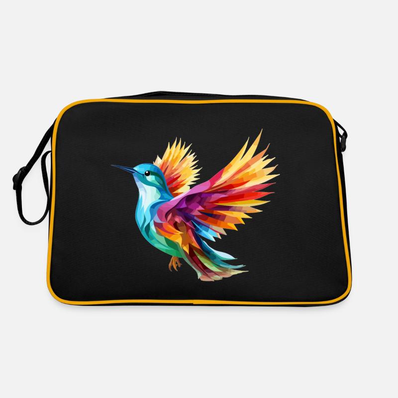 Conception d’oiseau coloré - Sac Retro - noir/or