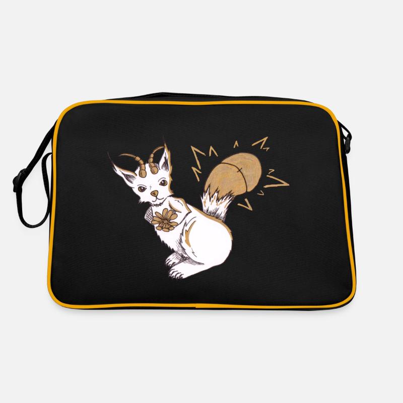 Ecuciole - Retro Tasche - Schwarz/Gold