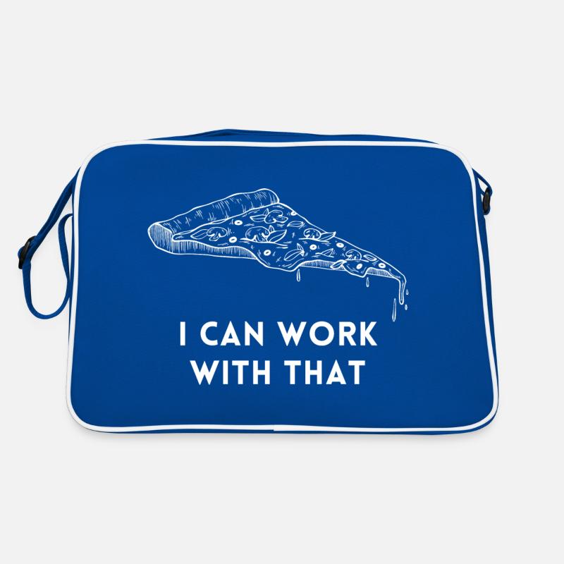 Pizza cheese crust toppings sauce pepperoni slice Retro Bag
