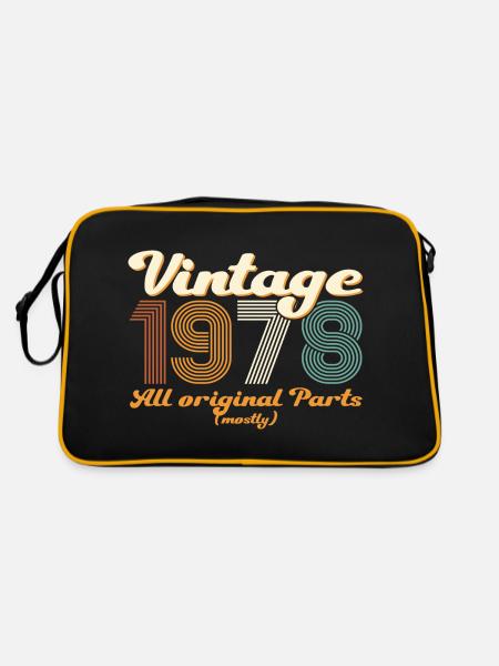 Original vintage 1978 44th birthday gift - Retro Bag - black/gold - Back