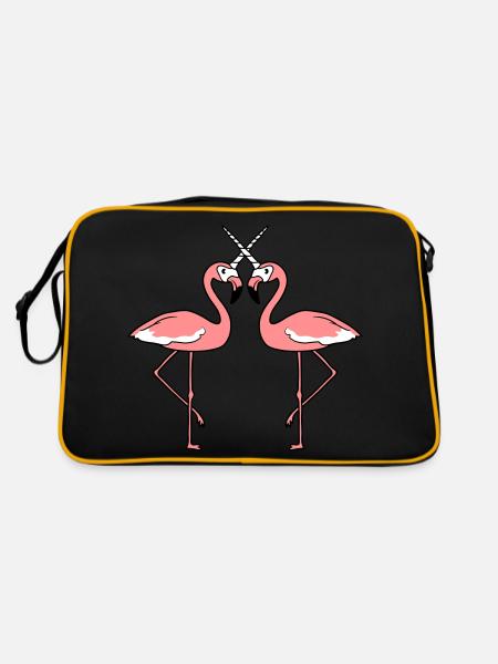 2 friends team couple unicorn mystic rainbow pf - Retro Bag - black/gold - Back