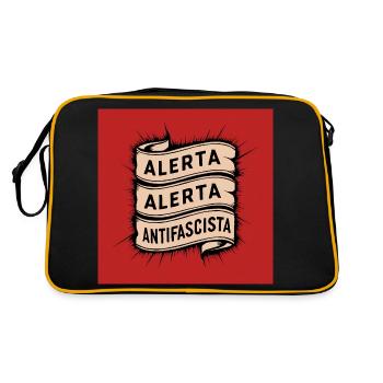 Alerta Antifasciste - Sac Retro - noir/or - Dos