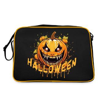 Halloween Spooky Pumpkin - Retro Bag - black/gold - Back