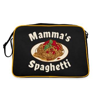 Mamma's Spaghetti - Retro Tasche - Schwarz/Gold - Hinten