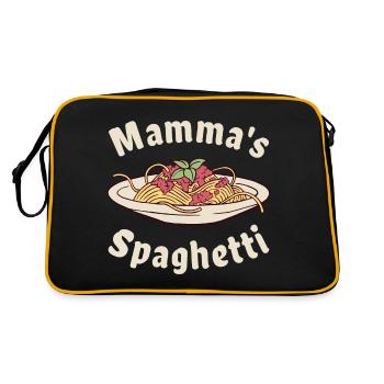 Mamma's Spaghetti - Retro Tasche - Schwarz/Gold - Hinten