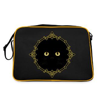 Black Cat Badge - Pixel Art - Retro Bag - black/gold - Back