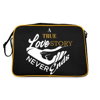 Hundepfote Love Story - Retro Tasche - Schwarz/Gold - Hinten