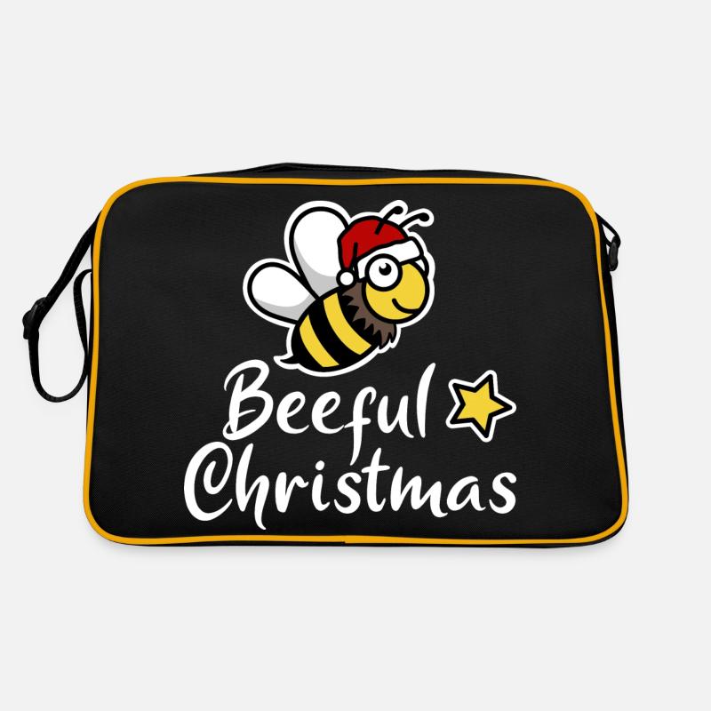 Beeful Christmas Weihnachten Biene Weihnachtsmann Retro Tasche