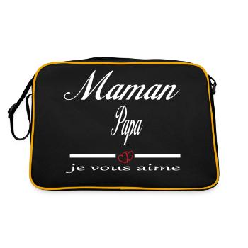 Maman Papa Je Vous Aime - Sac Retro - noir/or - Dos