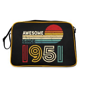 1951 Geschenk Geburtstag Jahrgang Spruch - Retro Tasche - Schwarz/Gold - Hinten