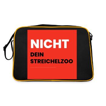Nicht Dein Streichelzoo Print auf Panel PRSWS - Retro Tasche - Schwarz/Gold - Hinten